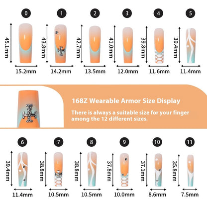 Long press on nails, French versatile patch nail art removable prefabricated fake nail press on nails piece