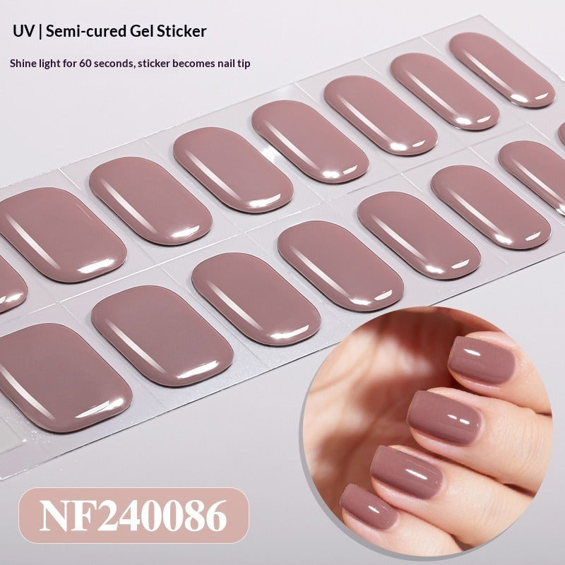 Semi-Cured Gel Nail Strips Minimal Solid Japanese Style (MOQ=3)