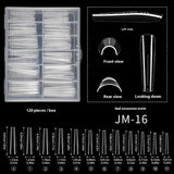 Nail Tips 120 transparent crystal nail molds, boxed with graduated crystal extension nail molds,  rapid phototherapy extension nail molds