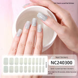 Semi-Cured Gel Nail Strips Gradient Rainbow Pastel Glossy Design (MOQ=3)