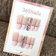 Pink Sketch - Blush Black Line Press-On Nails