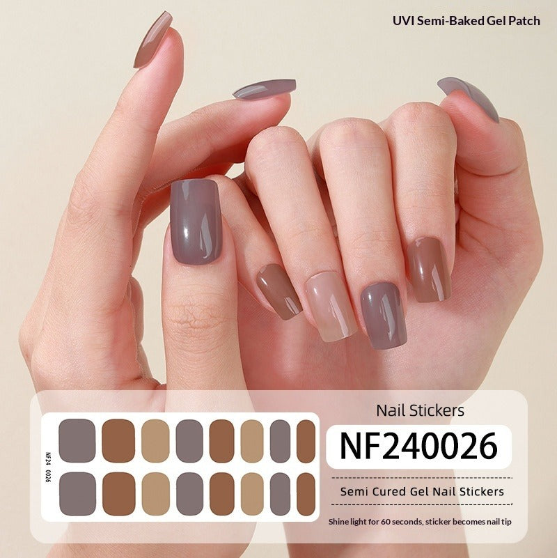 Semi-Cured Gel Nail Strips 3D Foil Gold Glossy Design (MOQ=3)