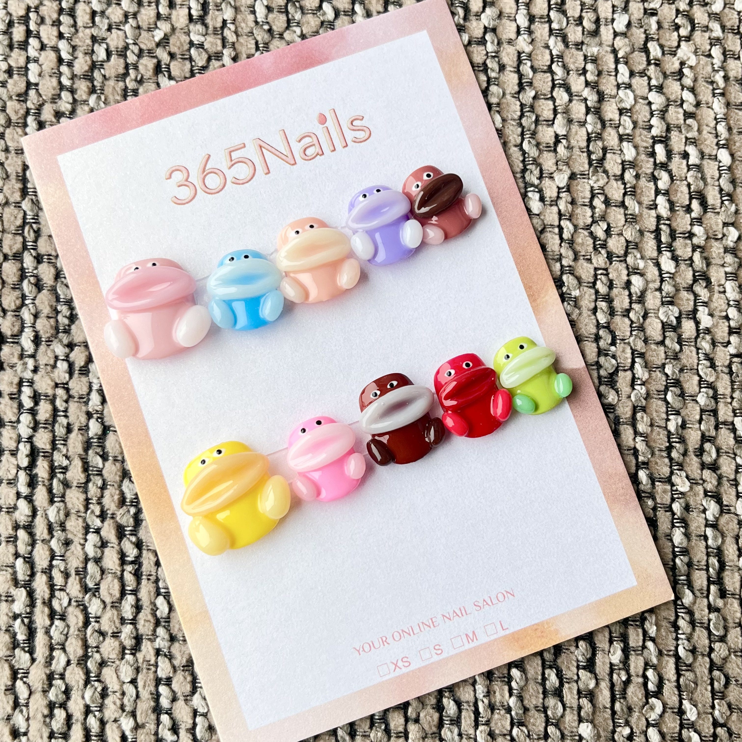 365nails：「Quirky Critters」—3D 卡通青蛙 手工製 短款 穿戴甲