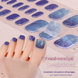 Semi-Cured Gel Nail Strips Glitter Pearl Gradient Sparkle Toe Design (MOQ=3)