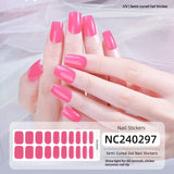 Semi-Cured Gel Nail Strips Pure Color Sheer Glossy Design (MOQ=3)