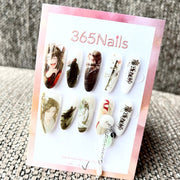 365nails: "Mo Dao Zu Shi Wei Wuxian & Lan Wangji" – Unhas Postiças Artesanais Formato Amêndoa Média