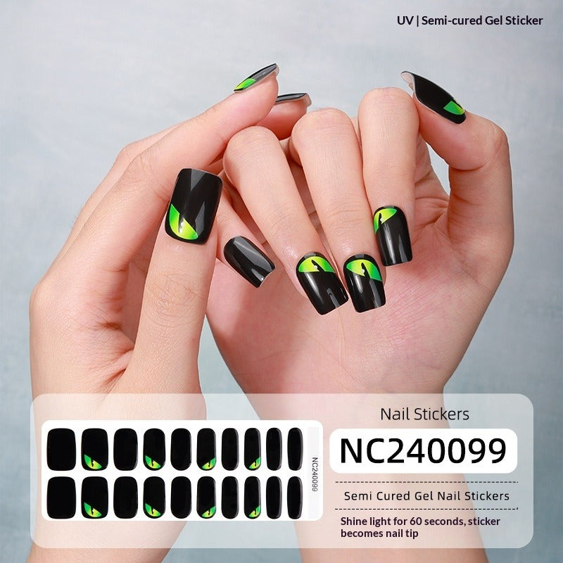 Semi-Cured Gel Nail Strips Gradient French Pastel Glossy Design (MOQ=3)