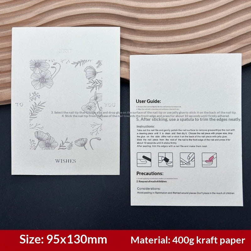 Elegant Floral Display Cards for Press On Nail Sets (MOQ=50)