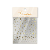 Gold & Silver Celestial Nail Stickers – 3D Embossed Star & Moon Set
