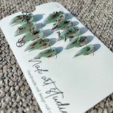 Bloody Mist Alien Claw Press On Nails｜Mint Green  Stiletto with Silver Charms