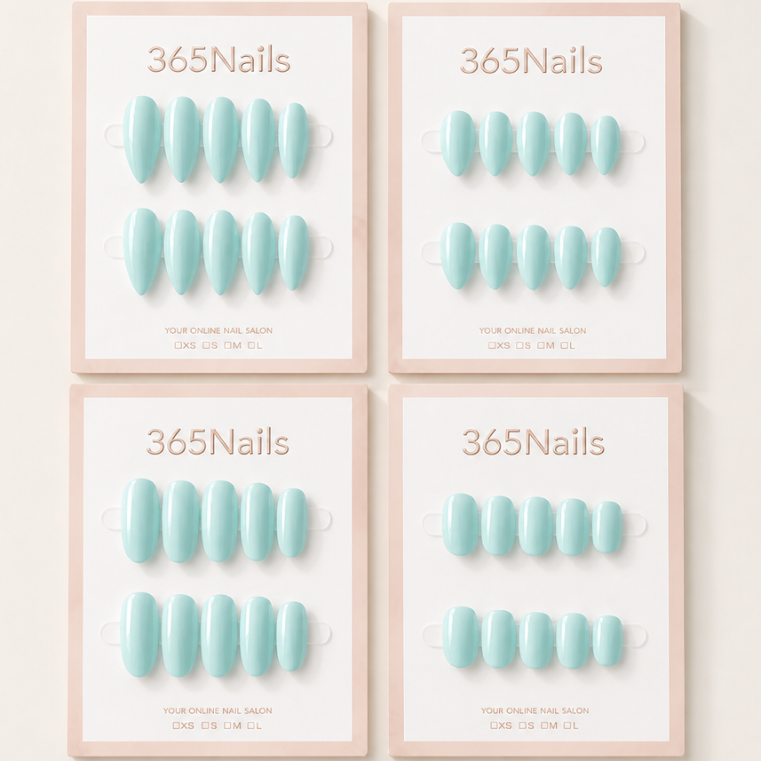 "Baby Blue" - Solid Color Handmade Nails (8 Shapes Available)