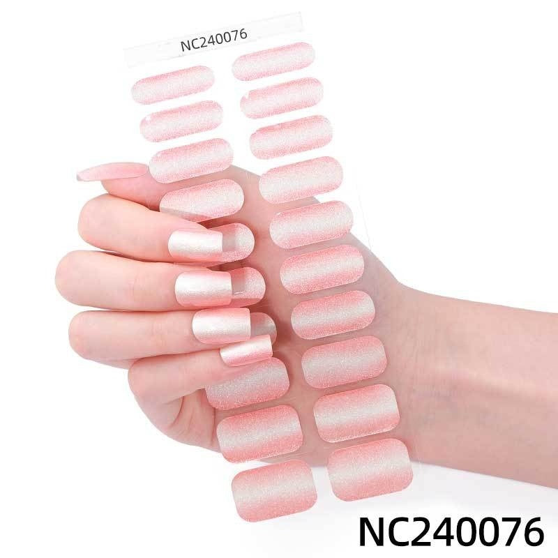 Semi-Cured Gel Nail Strips Rainbow Gradient Soft Pastel Glossy Set (MOQ=3)