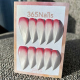 Strawberry Milk Dragon Claw Stiletto Red & White Gradient Premium Handmade Dragon nail