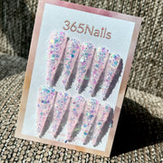 Aurora Confetti - Iridescent Chunky Glitter Stiletto Press-On Nails | Starry Glitter Series