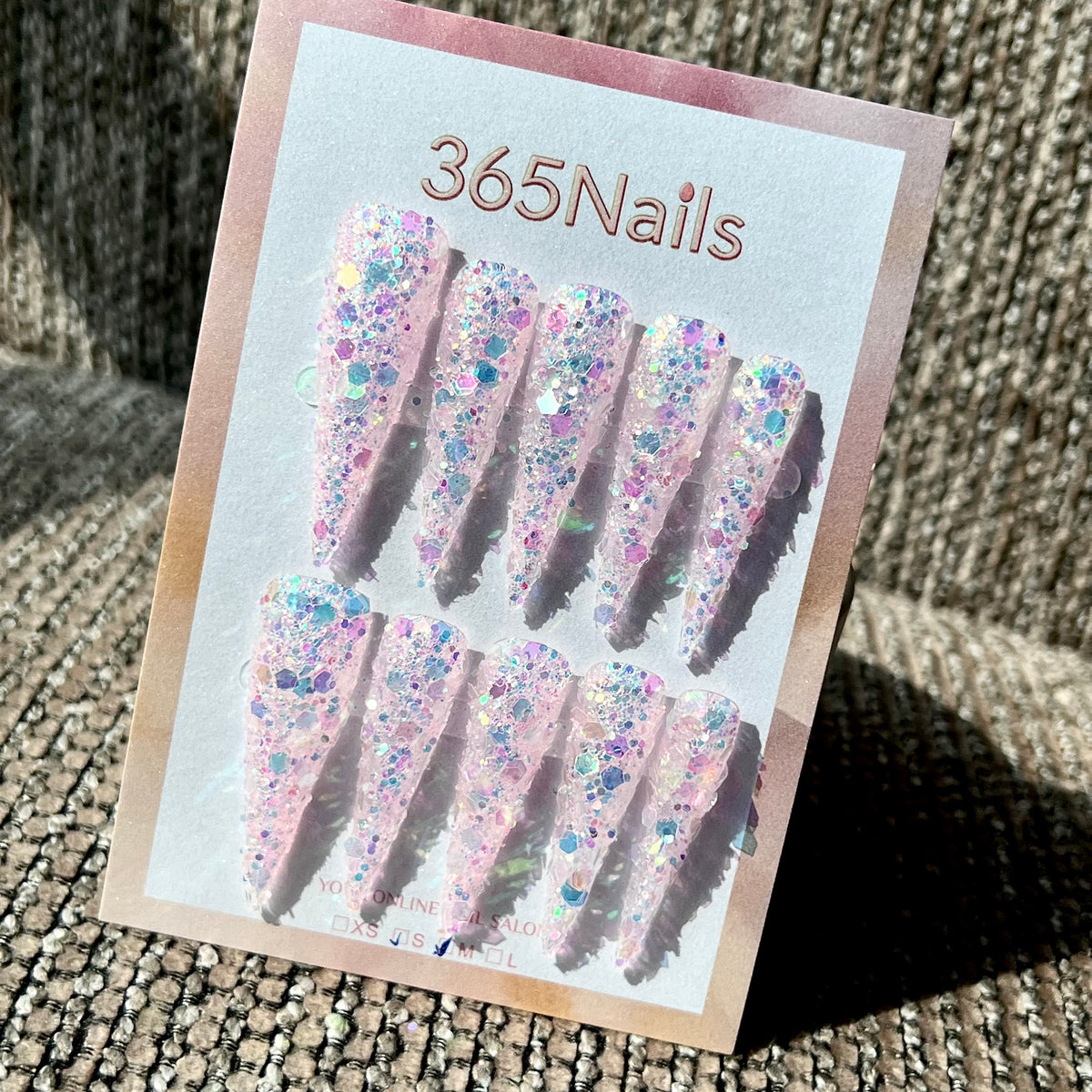Aurora Confetti - Iridescent Chunky Glitter Stiletto Press-On Nails | Starry Glitter Series