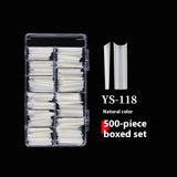 Nail Tips Nail plate semi-sticker, light sticker, lengthened XXXL water pipe nail NO C arc, light French manicure, transparent fake nail