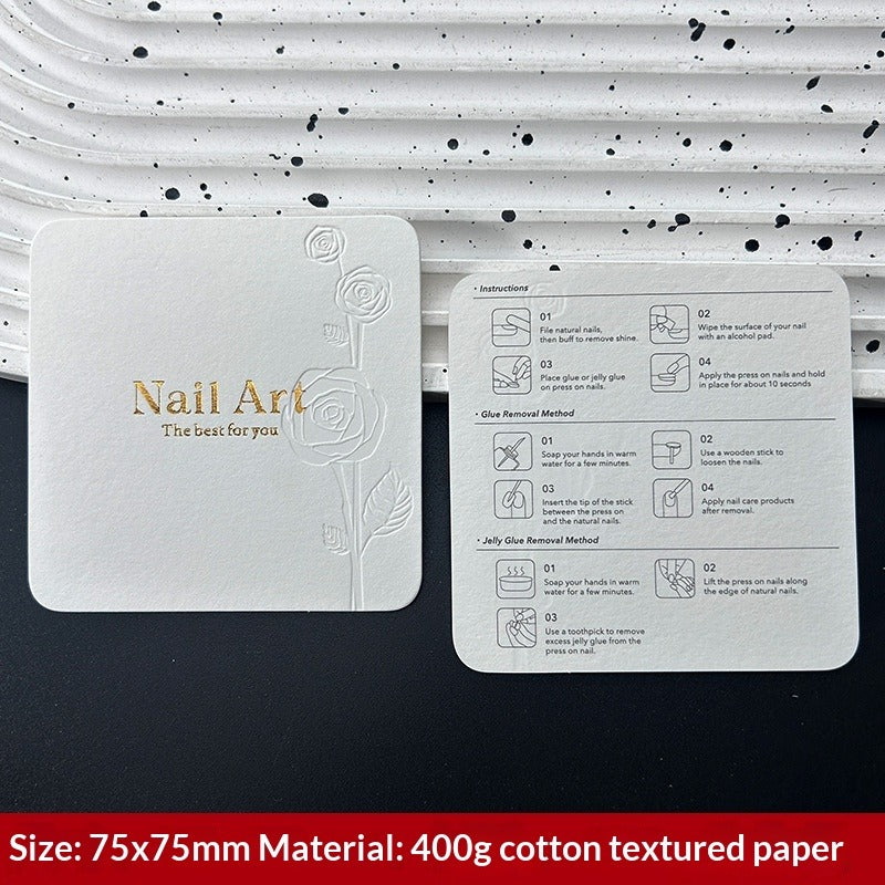 Embossed Cotton Paper Display Cards for Press On Nails (MOQ=50)