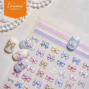 Pastel Crystal Bow & Ribbon – 5D Embossed Sweet Accent Set