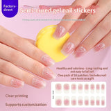 Semi-Cured Gel Nail Strips 3D Foil Gold Glossy Design (MOQ=3)