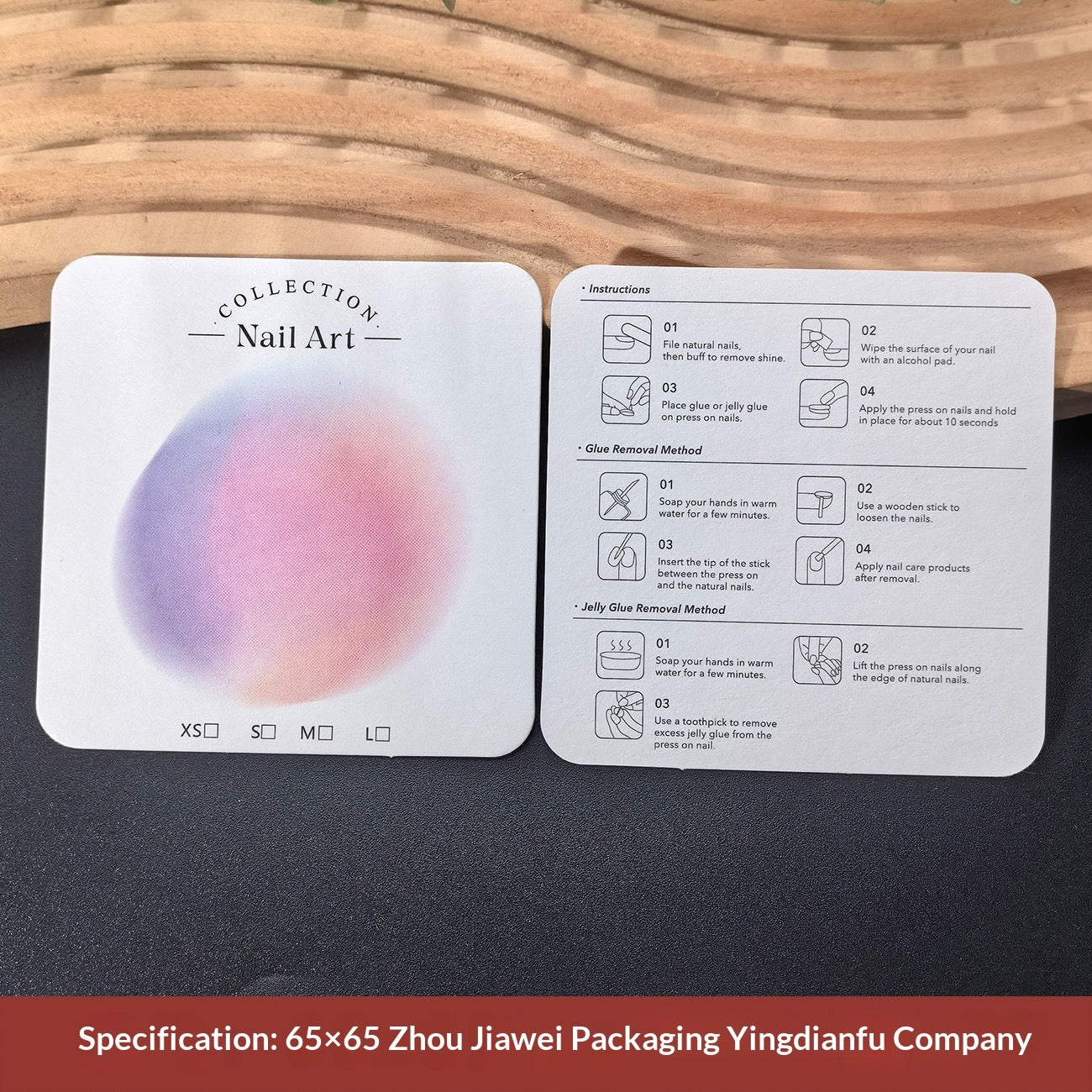 Embossed Cotton Paper Display Cards for Press On Nails (MOQ=50)