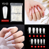 Nail Tips New French press on nails piece,  half sticker full sticker fake nail nail patch extended press on nails piece