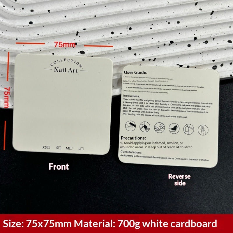 Minimal White Display Cards for Handmade Press On Nails (MOQ=50)
