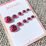 365nails: "ruby red rhinestone" – handmade press-on toenails / pedicure