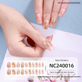 Semi-Cured Gel Nail Strips Soft Pink Gradient Glossy Natural Everyday Wear Set (MOQ=3)