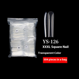 Nail Tips nail piece Square nail Transparent extended flat head Fake nail Nail art patch Full half sticker Dual-purpose nail art shop special