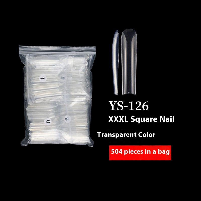 Nail Tips nail piece Square nail Transparent extended flat head Fake nail Nail art patch Full half sticker Dual-purpose nail art shop special