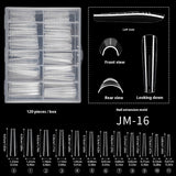 Nail Tips Popular transparent nail mold 120 pieces boxed with graduated crystal extension nail plate  fast phototherapy extension nail mold