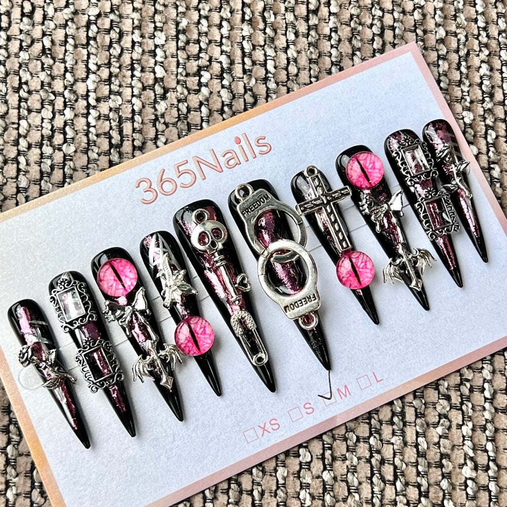 365nails Gothic Magic-Eye Press-On Nails - Dark Gothic Style