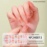 Semi-Cured Gel Nail Strips 3D Foil Gold Glossy Design (MOQ=3)