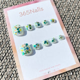365nails: "mermaid confetti" – handmade press-on toenails / pedicure