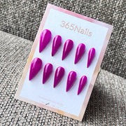 Solid Purple Long Stiletto Press-On Nails