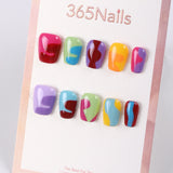 365Nails Color Splash Hand‑Painted Short Square Tips