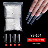 Nail Tips extended denim nail piece 500 pieces Boxed XXL French fake nail patch Transparent flat head non-marking nail piece