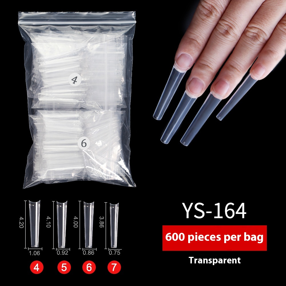 Nail Tips extended denim nail piece 500 pieces Boxed XXL French fake nail patch Transparent flat head non-marking nail piece