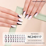 Semi-Cured Gel Nail Strips French Pastel Tips Soft Gradient Glossy Set (MOQ=3)
