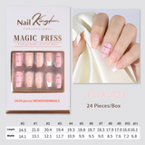 French press on nails 24 pieces Boxed detachable finished product Wearable prefabricated fake nail patch Solid color manicure