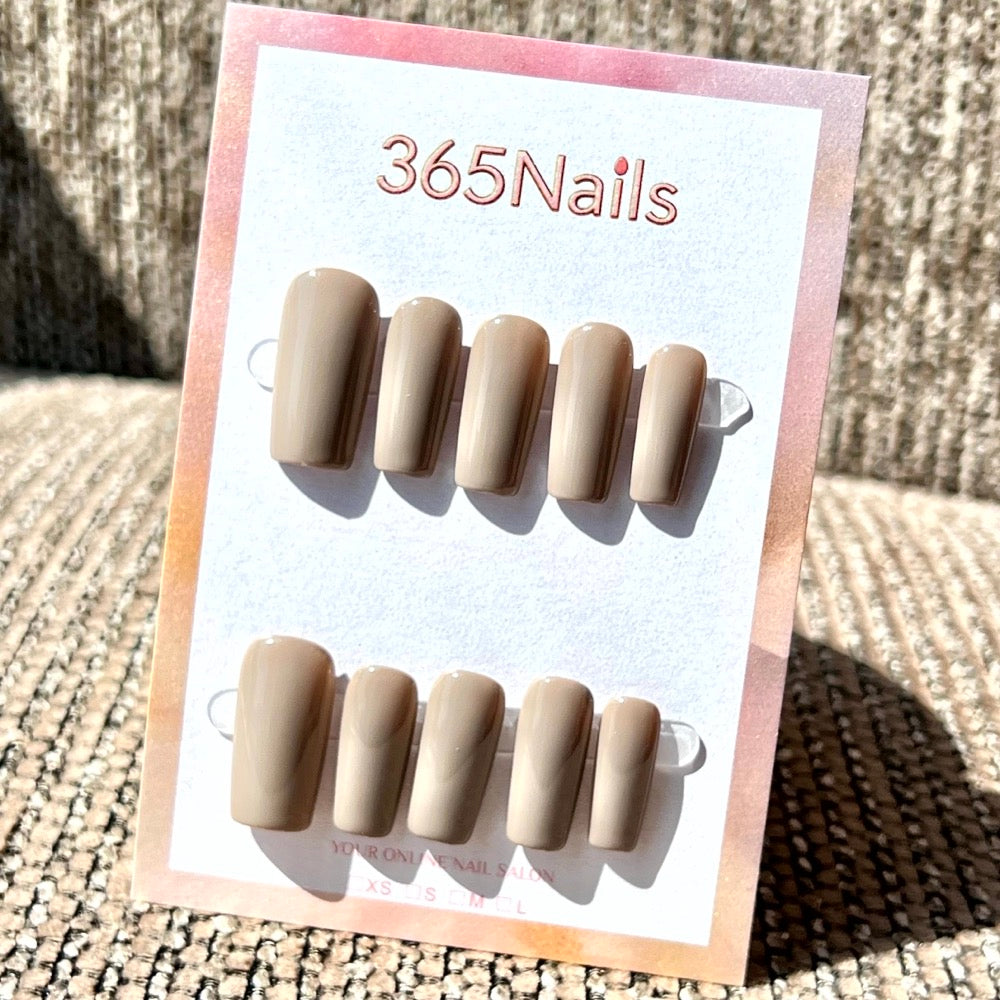 "Structured Medium Square" - Solid Color Handmade Nails (20 Colors Available)