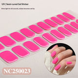 Semi-Cured Gel Nail Strips Solid Color Glossy Minimal Design (MOQ=3)