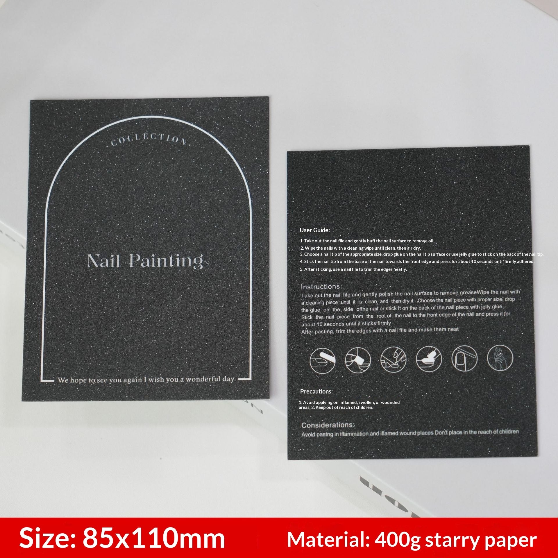 Custom Printed Display Cards for Press On Nail Packaging (MOQ=50)