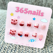 365nails: "Love Letter" – 3D Heart Handmade Short Square Nails