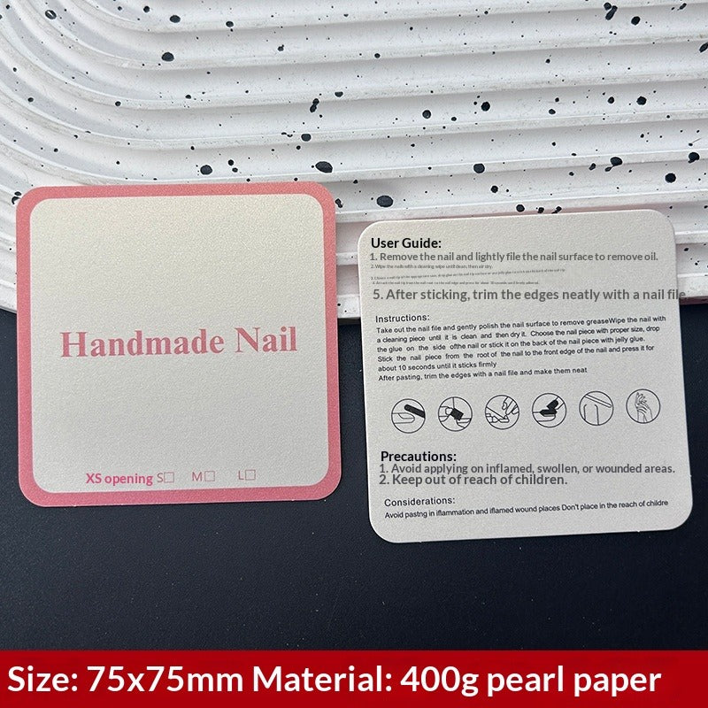 Pearl Finish Display Cards for Handmade Press On Nails (MOQ=50)