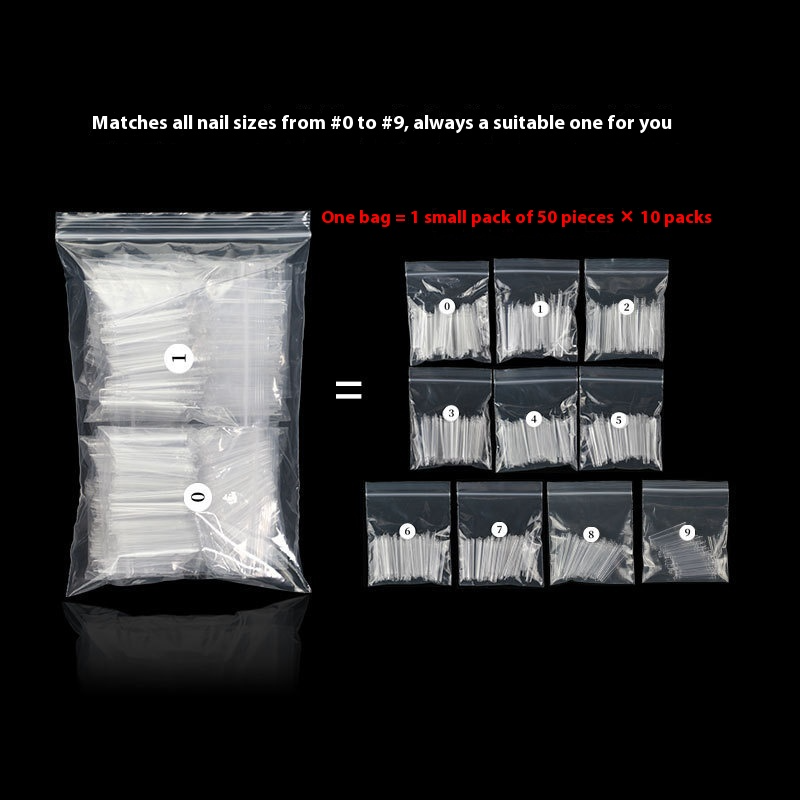 Nail Tips extended denim nail piece 500 pieces Boxed XXL French fake nail patch Transparent flat head non-marking nail piece