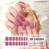 Semi-Cured Gel Nail Strips Minimal Solid Color Glossy Design (MOQ=3)