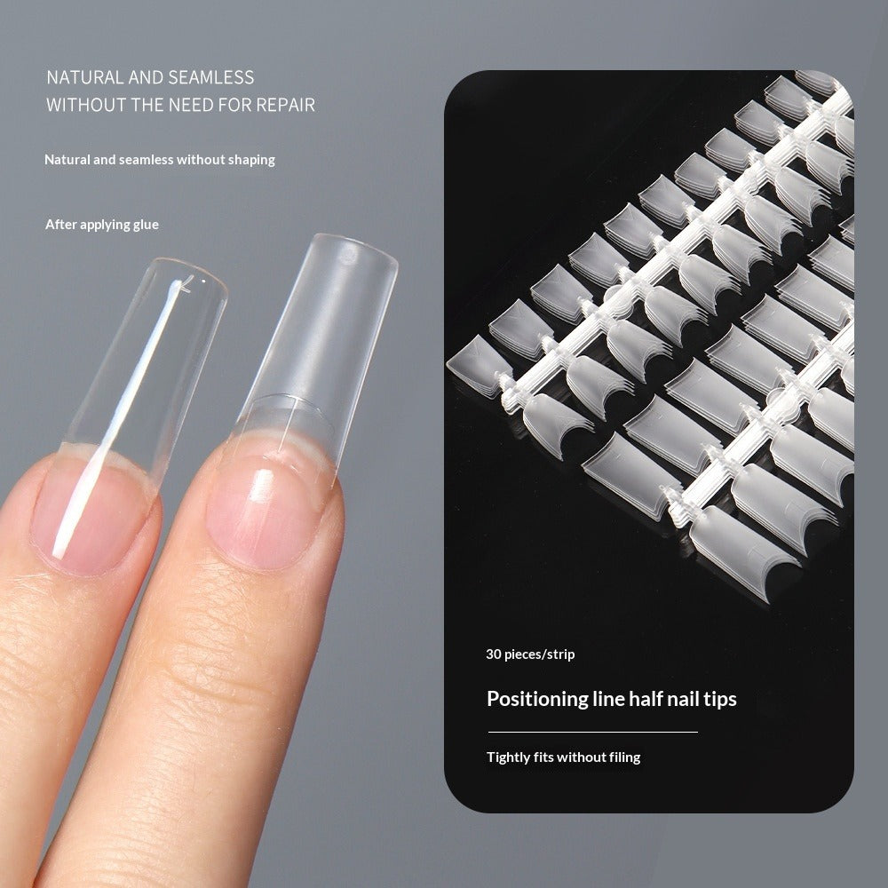 365nails: "Dual-Form Nail Tips (414/415)" – Long Coffin Clear Nail Extensions