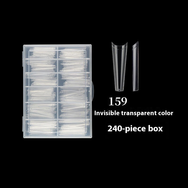 Nail Tips Press on nails piece, denim nail 240 pieces, boxed extended trapezoidal seamless transparent semi-patch nail piece