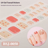Semi-Cured Gel Nail Strips Gradient French Sheer Glitter Toe Design (MOQ=3)